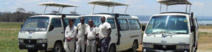 Equipe de chauffeurs minibus au Kenya