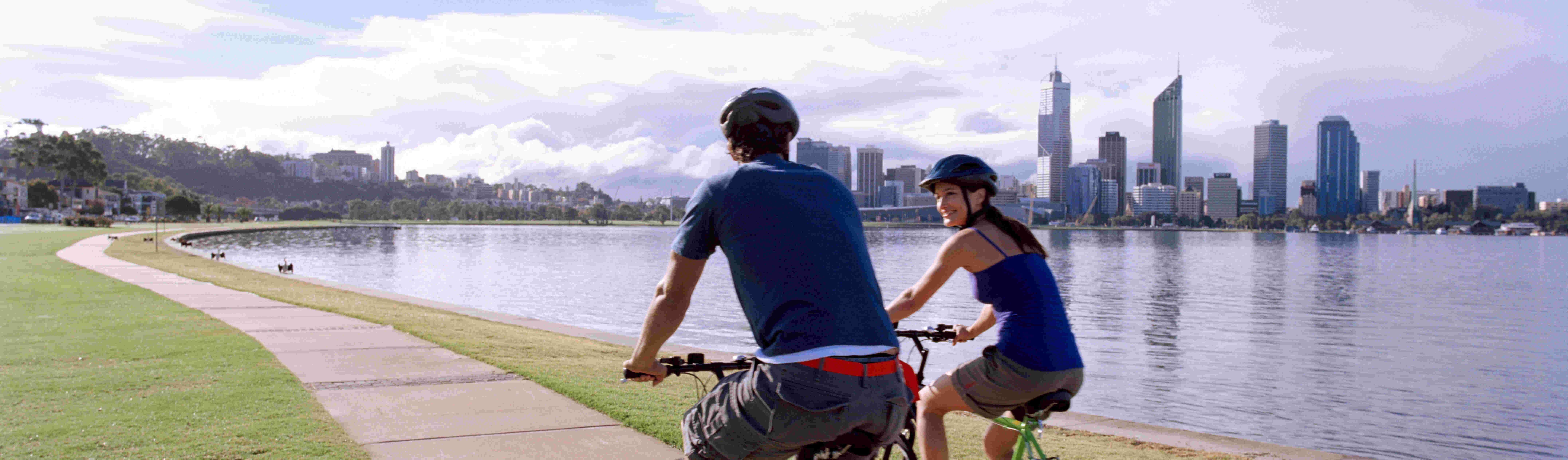 Balade en vélo le long de la rivière Swan à Perth