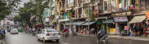 Rue Dinh Tien Hoang à Hanoi, Vietnam