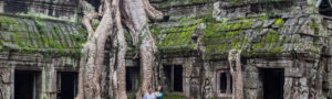 Arbres majestueux, site d'angkor, temple Ta Prohm, Cambodge